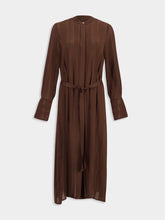 Zeus+Dione Brown Hera Textured Silk Dress
