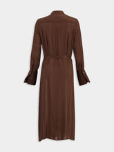 Zeus+Dione Brown Hera Textured Silk Dress