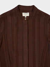 Zeus+Dione Brown Hera Textured Silk Dress