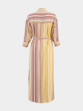 Zeus+Dione Striped Silk Midi Caftan with Stand Collar