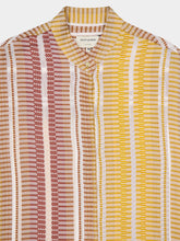 Zeus+Dione Striped Silk Midi Caftan with Stand Collar