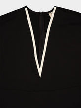 Zeus+Dione Black Bicolor V-Neck Midi Dress