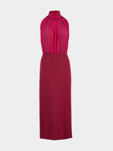 Zeus+Dione Burgundy Halterneck Silk Maxi Dress