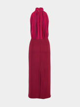 Zeus+Dione Burgundy Halterneck Silk Maxi Dress