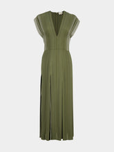 Zeus+Dione Selene Sleeveless Pleated Dress in Khaki