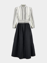 Zeus+Dione Halora Shirt Midi Dress in Black and Ivory