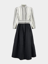 Zeus+Dione Halora Shirt Midi Dress in Black and Ivory