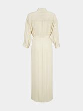 Zeus+Dione Maira Textured Silk Midi Dress in Ecru