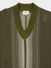 Zeus+Dione Khaki Syros V-Neck Silk Wool Top