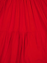 Zeus+Dione Red Daucus Tiered Flared Midi Skirt