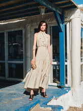 Zeus+Dione Bone Tiered Flared Midi Skirt