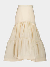 Zeus+Dione Bone Tiered Flared Midi Skirt