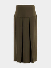 Zeus+Dione Khaki Green Pleated Midi Skirt