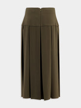 Zeus+Dione Khaki Green Pleated Midi Skirt