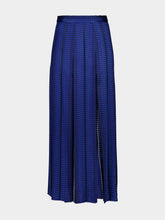 Zeus+Dione Navy Blue Solar Jacquard Silk Midi Skirt