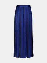 Zeus+Dione Navy Blue Solar Jacquard Silk Midi Skirt