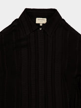 Zeus+Dione Black Off-Shoulder Geranium Textured Silk Shirt