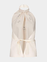 Zeus+Dione Beige Open-Back Top with Swarovski Bees