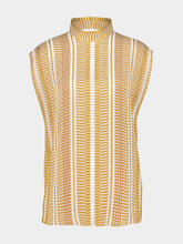 Zeus+Dione Ivory Sun Kymo Textured Silk Top