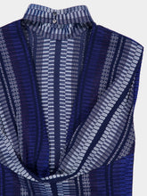 Zeus+Dione Navy Blue Kymo Backless Jacquard Silk Top