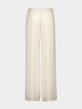 Zeus+Dione Cream Textured Silk Wide-Leg Trousers