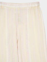 Zeus+Dione Cream Textured Silk Wide-Leg Trousers
