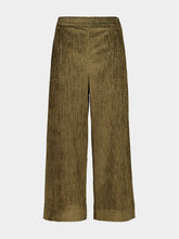 Zeus+Dione Olive Corduroy-Velour Scylla Wide-Leg Trousers