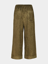 Zeus+Dione Olive Corduroy-Velour Scylla Wide-Leg Trousers