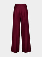 Zeus+Dione Burgundy Fractal Tailored Wool Trousers