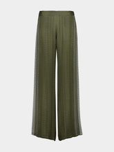 Zeus+Dione Khaki Jacquard Silk Wide-Leg Alcestes Trousers