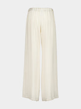 Zeus+Dione Ecru Alcestes Textured Silk Trousers