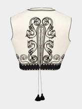 Zeus+Dione Ivory Kymata Embroidered Cotton Vest
