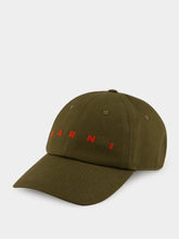 Marni Deep Sage Cotton Logo Baseball Cap