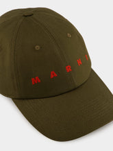 Marni Deep Sage Cotton Logo Baseball Cap