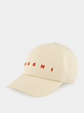 Marni Ivory Cotton Logo Baseball Cap