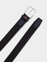 Santoni Black Classic Woven Leather Belt