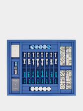 Hector Saxe Paris Blue Limoges Leather Multi-Game Box