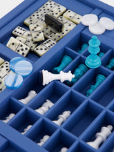 Hector Saxe Paris Blue Limoges Leather Multi-Game Box