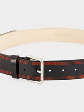 Marni Black and Red Calf Leather Belt