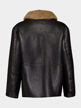 Lemaire Espresso Brown Shearling Leather Coat