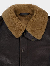 Lemaire Espresso Brown Shearling Leather Coat