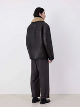 Lemaire Espresso Brown Shearling Leather Coat