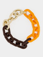 Marni Orange and Brown Resin Chain Necklace