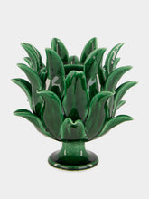 Jean Roger Emerald Green Flamme Small Ceramic Vase