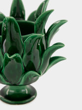 Jean Roger Emerald Green Flamme Small Ceramic Vase