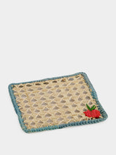 Coro Cora Natural and Sky Blue Iraca Palm Tomato Coaster