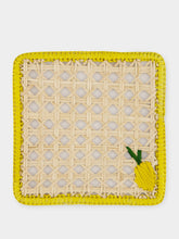 Coro Cora Natural and Yellow Iraca Palm Lemon Coaster