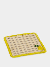 Coro Cora Natural and Yellow Iraca Palm Lemon Coaster