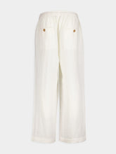 Commas White Linen Lounge Pants