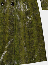 Tom Ford Olive Green Ayers Printed Leather Trench Coat